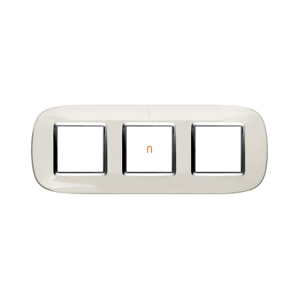 BTICINO Axolute cadru pentru acoperire 2+2+2m alb lăptos sticlă, oval HB4802/3DB