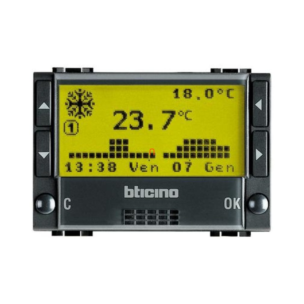BTICINO L4451 Termostat programabil digital pentru încălzire, programabil zilnic/săptămânal