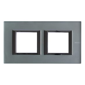   Cadru de acoperire BTICINO Axolute 2+2 m sticlă mată, orizontal, pătrat HA4802M2HVSA