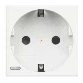 Priză BTICINO Axolute 2P+F cu 2 module, 16 A, albă HD4141W