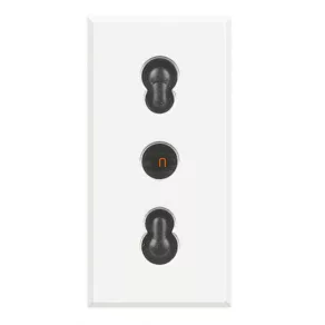   Priză BTICINO Axolute HD4180 2P+F (italiană) cu 1 modul, cu capac de protecție (GYV), 10 A, alb