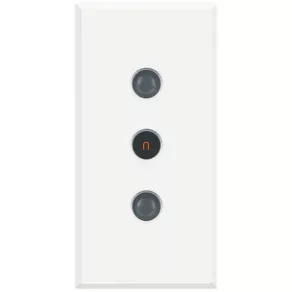   Priză BTICINO Axolute HD4113 2P+F (italiană) cu 1 modul (GYV), cu obturator de siguranță, 10 A, alb zăpadă