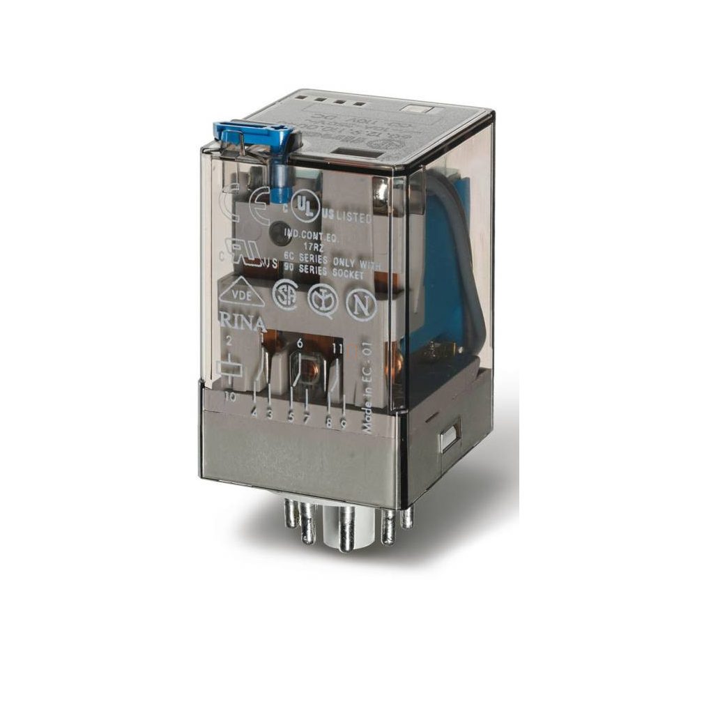 Finder 60.12.9.024.0040 releu industrial 2CO (comutator) 10A 24V CC, 8 picioare