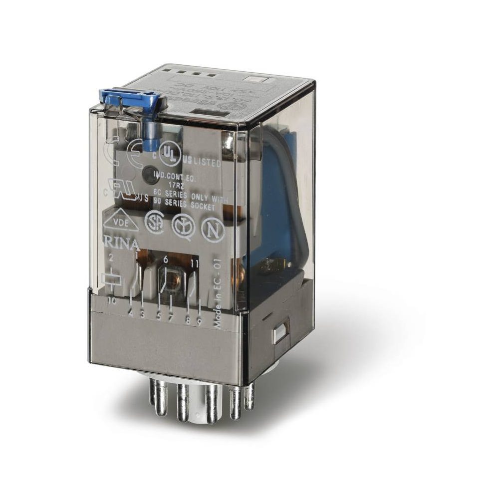 Relee industrial Finder 3CO (comutator) 10A 24V CC, 11 picioare 60.13.9.024.0040