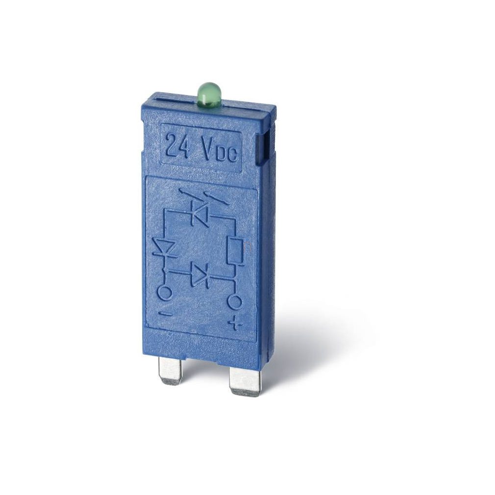 Finder 99.01.9.060.99 Modul conectabil, diodă de protecție (+ pentru A1) + indicator de stare cu LED verde, (28…60) V CC