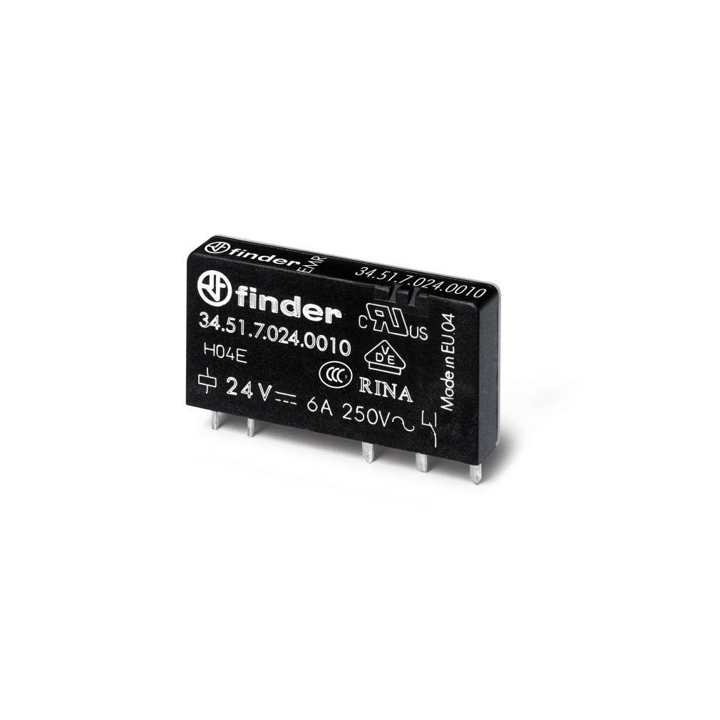 Finder releu de imprimare ultra-subțire 1CO (comutator) 6A 24V DC sensibil 34.51.7.024.0010