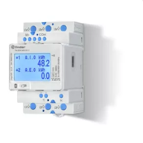   Contor de energie Finder 7M.38.8.400.0212, 3F, 80 A, digital, certificat MID, MODBUS, pentru șină DIN