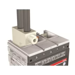   ABB FC CuAl 2x240 mm² T5 630, 3 bucăți, conector frontal pentru cablu de cupru/aluminiu, cleme exterioare, pentru întrerupător T5, 2x240 mm², 1SDA055032R1