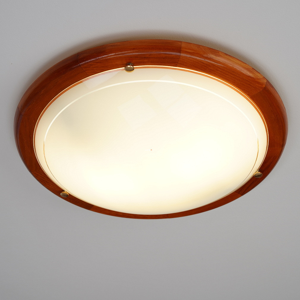 Lampa de tavan rotundă, cu ramă din lemn - Luce Design 07/03812