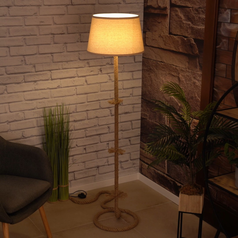Lampa de podea cu cablu de navă, aspect natural, 150 cm - Rope Luce Design I-ROPE-PT, cu 1xE27 soclu