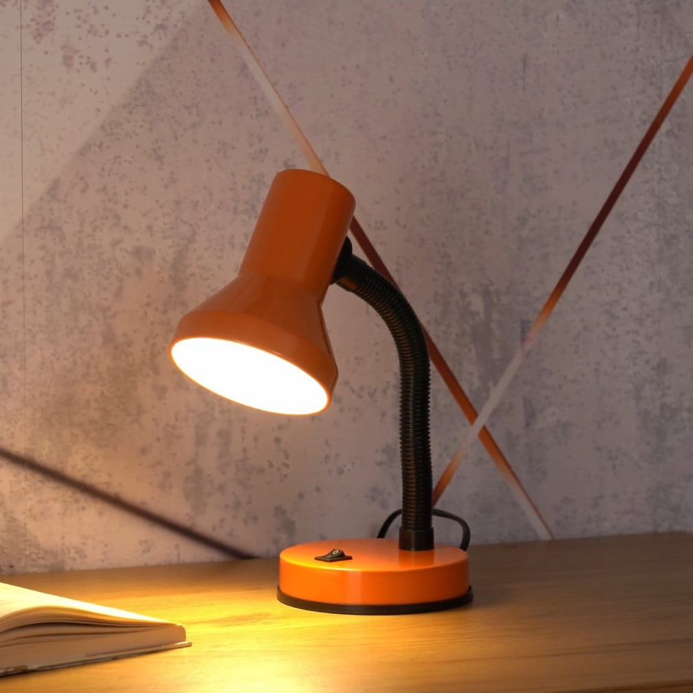 Lampa de birou portocaliu, reglabilă, 34 cm - Arancio Luce Design LDT032-ARANCIO, cu soclu 1xE27