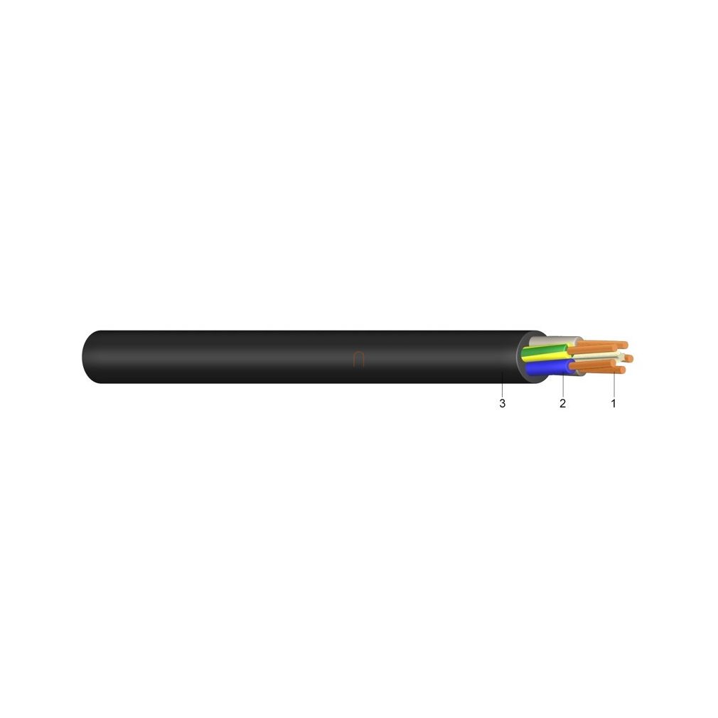H05RR-F 2x1 fekete (100) 300/500V gumikábel (GT)