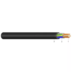 H05RR-F 2x1,5 negru (100) cablu din cauciuc 300/500 V (GT)