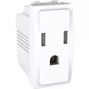   Schneider Unica 2P+F priză americană, fără cadru de fixare, 1 modul, alb MGU3.028.18