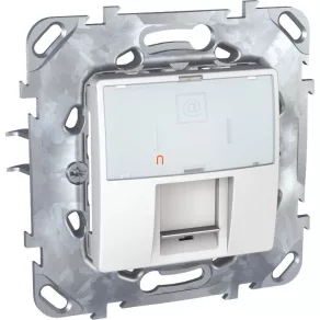   Conector de transfer de date Schneider Unica Top 1xRJ45 Cat6 UTP, alb, MGU50.425.18Z