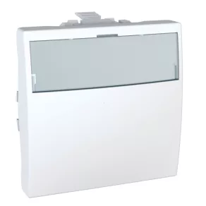   Buton Schneider Unica unipolar cu indicator luminos, fără cadru de montare, 2 module, 12 V, alb