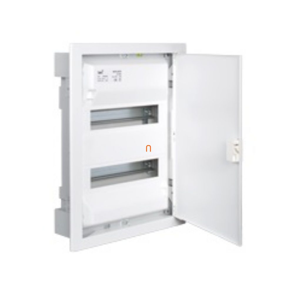 METALBOX încastrat 24+4 cu 2 rânduri de plăci modulare pentru distribuție în locuințe