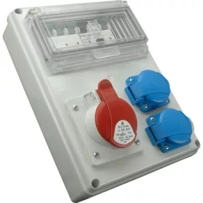   Combinație industrială IP44, 1x16A/5P/400V + 2x250V + întrerupător mic + întrerupător de protecție la curent ROS-FI 1603/S (200003) SEZ
