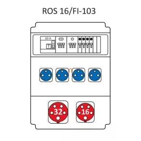   Combinație industrială Standard, tablou de distribuție cu 16 module, cu protecție ROS 16/FI-103/S (203001) SEZ