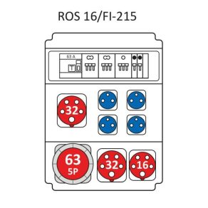   Combinație industrială Standard, tablou de distribuție joasă tensiune cu 16 module, cu protecție ROS 16/FI-215/S (203089) SEZ