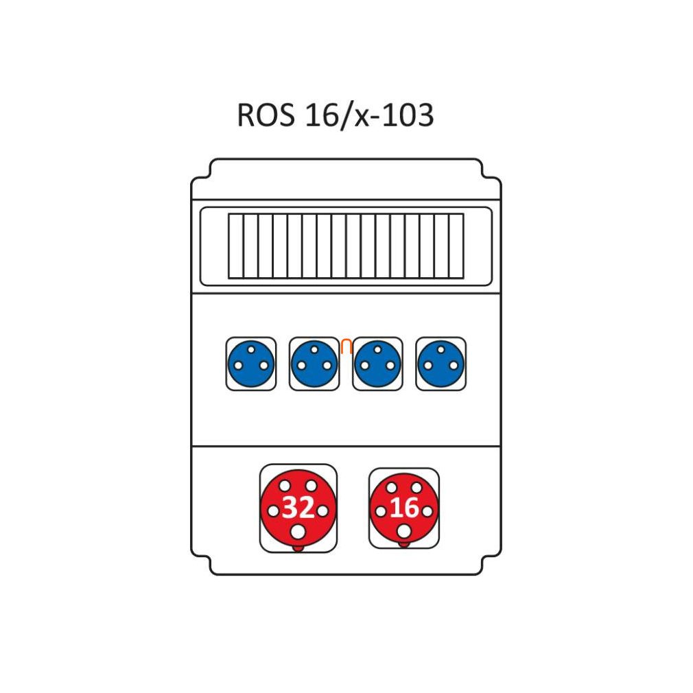 Combinație industrială Fără protecție, 16 module conectate conform tipului Standard ROS 16/x-103/S (203005) SEZ