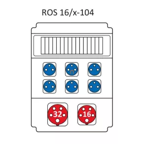   Combinație industrială fără protecție, cu 16 module, cu cablare conform tipului standard ROS 16/x-104/S (203011) SEZ