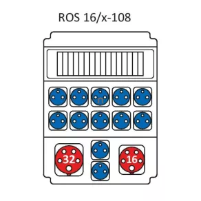   Combinație industrială fără protecție, cu 16 module, cu cablare conform tipului standard ROS 16/x-108/S (203017) SEZ