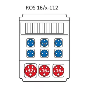   Combinație industrială fără protecție, cu 16 module, cu cablare conform tipului standard ROS 16/x-112/S (203029) SEZ