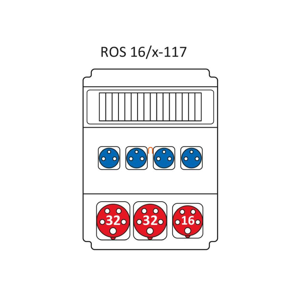 Combinație industrială Fără protecție, 16 module cablate conform tipului Standard ROS 16/x-117/S (203035) SEZ