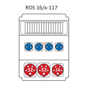   Combinație industrială fără protecție, cu 16 module, cu cablare conform tipului standard ROS 16/x-117/S (203035) SEZ