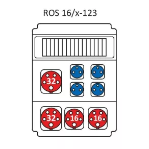   Combinație industrială fără protecție, cu 16 module, cu cablare conform tipului standard ROS 16/x-123/S (203041) SEZ