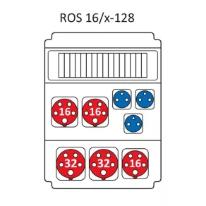   Combinație industrială fără protecție, cu 16 module, cu cablare conform tipului standard ROS 16/x-128/S (203047) SEZ