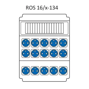   Combinație industrială fără protecție, cu 16 module, cu cablare conform tipului standard ROS 16/x-134/S (203053) SEZ
