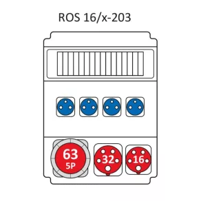   Combinație industrială fără protecție, cu 16 module, cu cablare conform tipului standard ROS 16/x-203/S (203075) SEZ