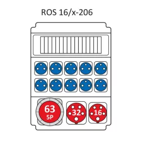   Combinație industrială fără protecție, cu 16 module, cu cablare conform tipului standard ROS 16/x-206/S (203081) SEZ