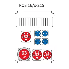   Combinație industrială fără protecție, cu 16 module, cu cablare conform tipului standard ROS 16/x-215/S (203093) SEZ