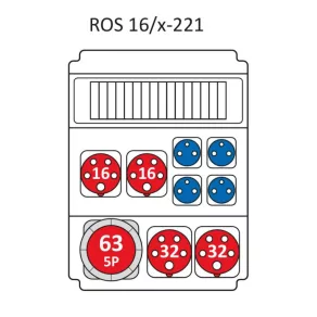   Combinație industrială fără protecție, cu 16 module, cu cablare conform tipului standard ROS 16/x-221/S (203099) SEZ