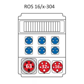   Combinație industrială fără protecție, cu 16 module, cu cablare conform tipului standard ROS 16/x-304/S (203135) SEZ