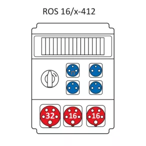   Combinație industrială fără protecție, cu 16 module, cu cablare conform tipului standard ROS 16/x-412/S (203155) SEZ