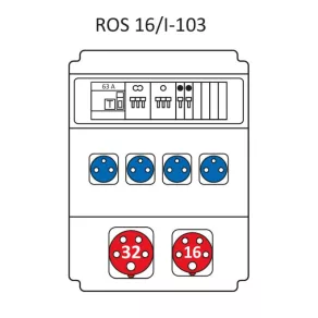   Combinație industrială Economi, tablou de distribuție de joasă tensiune cu 16 module, cu protecție (echipat cu întrerupătoare de joasă tensiune) ROS 16/I-103/S (203003) SEZ