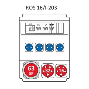   Combinație industrială Economi, tablou de distribuție de joasă tensiune cu 16 module, cu protecție (echipat cu întrerupătoare de joasă tensiune) ROS 16/I-203/S (203073) SEZ