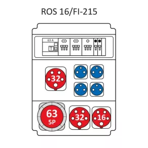   Combinație industrială Economi, tablou de distribuție de joasă tensiune cu 16 module, cu protecție (echipat cu întrerupătoare de joasă tensiune) ROS 16/I-215/S (203091) SEZ