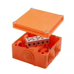   Cutie ignifugă 105x105x59 mm cu bornieră 5P de 10 mm²/5 poli, E90, IP55, PO 105 5P/10 (400401) SEZ