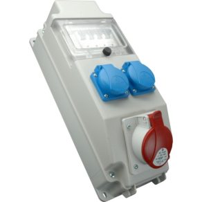   Combinație industrială 2 x 2P+F HT (Schucko), 1 x 16A 5P + întrerupător miniatural ROS 5-6/I-13 /S (201009) SEZ