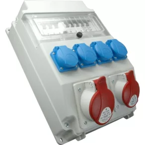  Set industrial compus din 4 prize de uz casnic + 2 prize de 32 A cu protecție 5P (echipate cu mini-întrerupătoare și dispozitiv de protecție la curent de defect) ROS 11/FI-22 /S (202037) SEZ