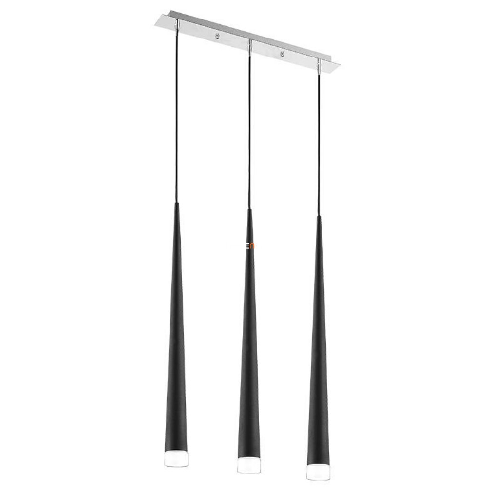 Lampa suspendată cu trei becuri, negru-crom-opălină - Ebony Luxera 48003