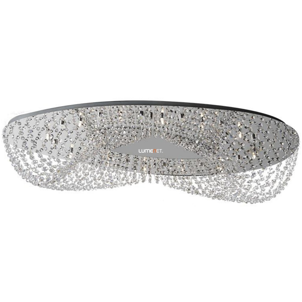 Lampa de tavan cu cristale, cu douăsprezece socluri, crom - Elipthon Luxera 69048