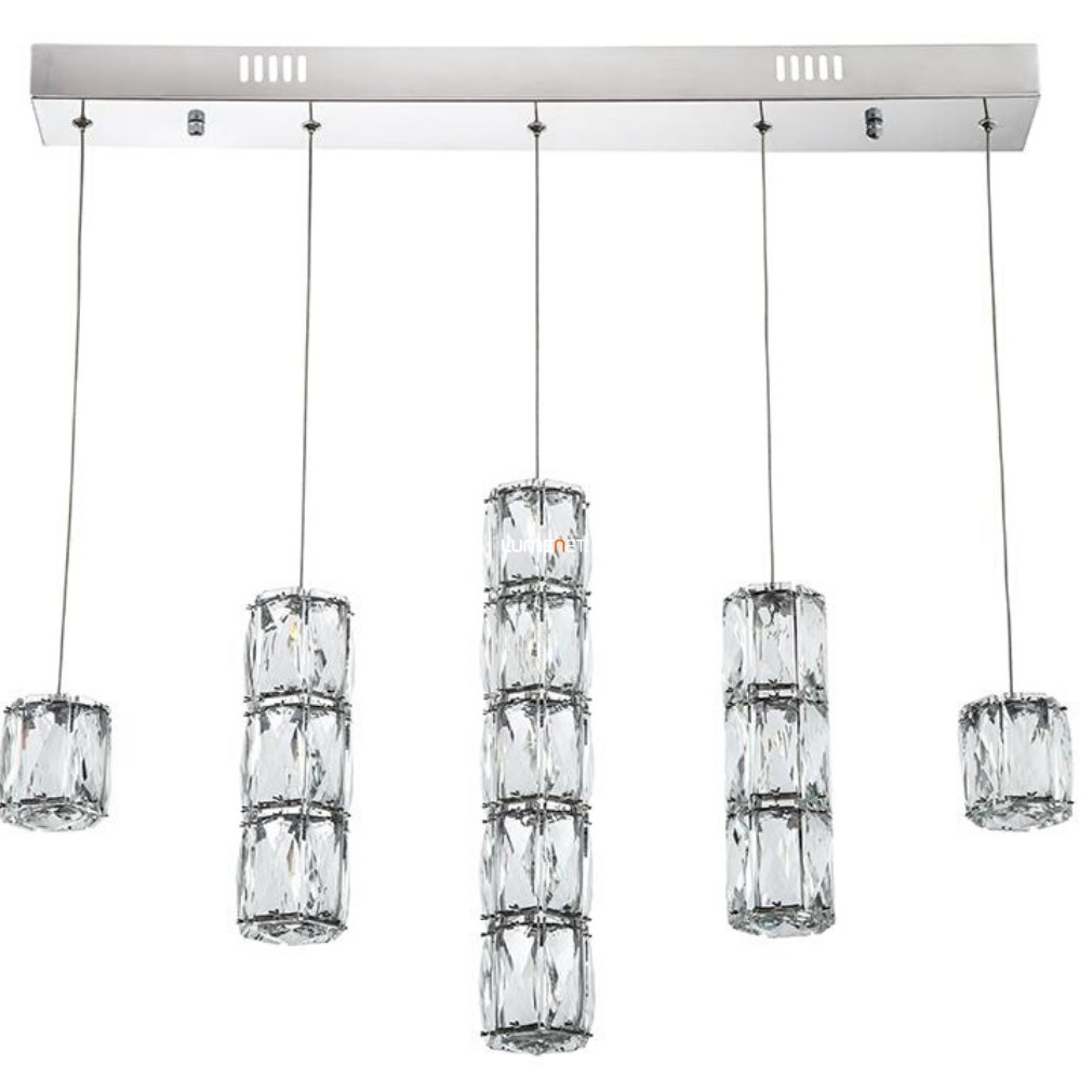 Lampa LED suspendată cu cristal 39 W, alb cald, crom - Polar Luxera 62403