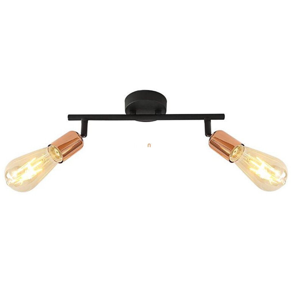 Lampa de perete vintage cu două becuri, culoare negru-roșu-cupru - Daria Prezent 75561