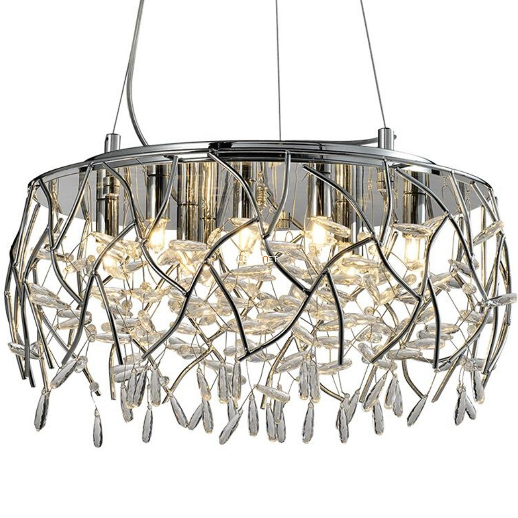 Candelabru modern cu ornamente din cristal în formă de picături - Amato Luxera 46121